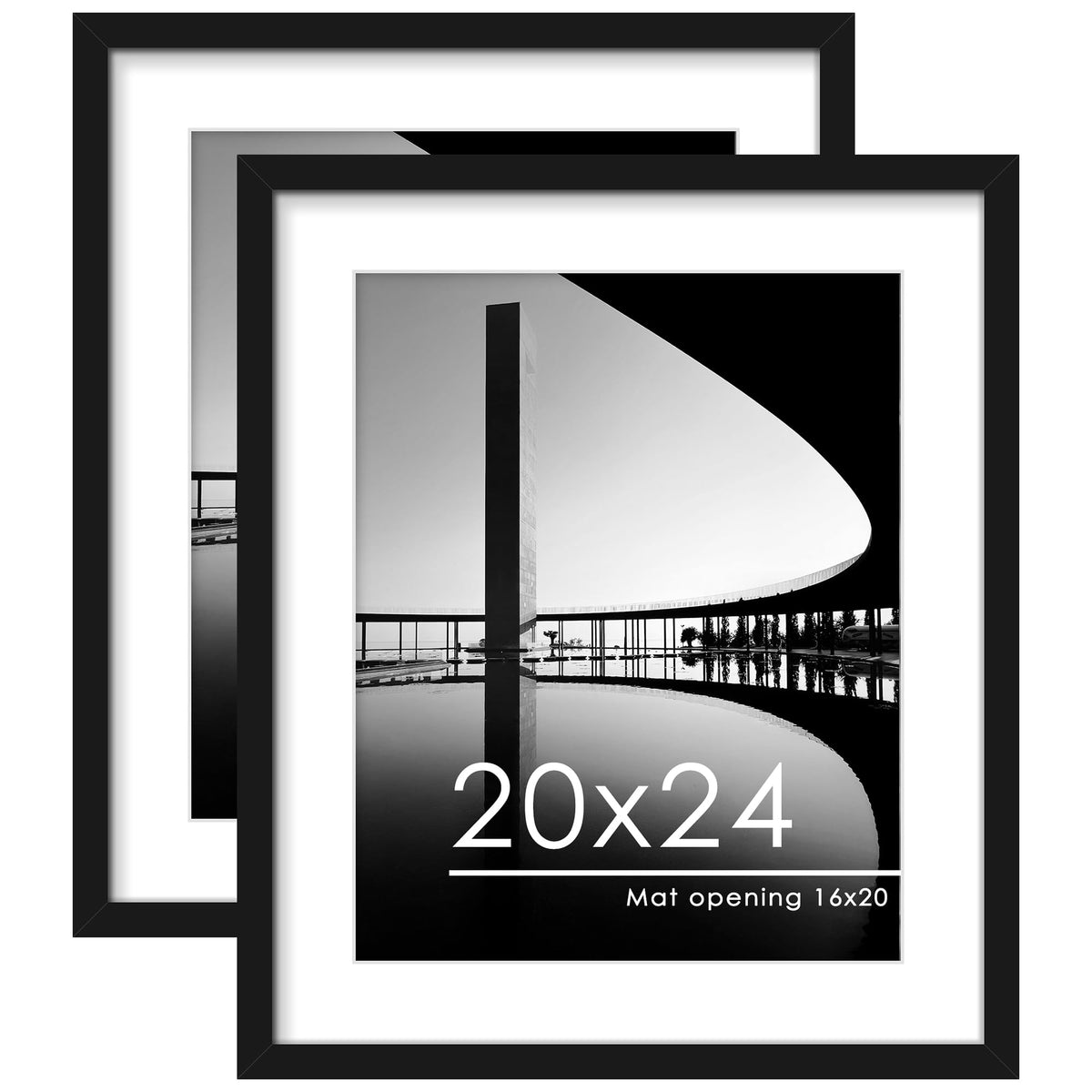 PEALSN 20x24 frame set with black finish and mat for flexible display.