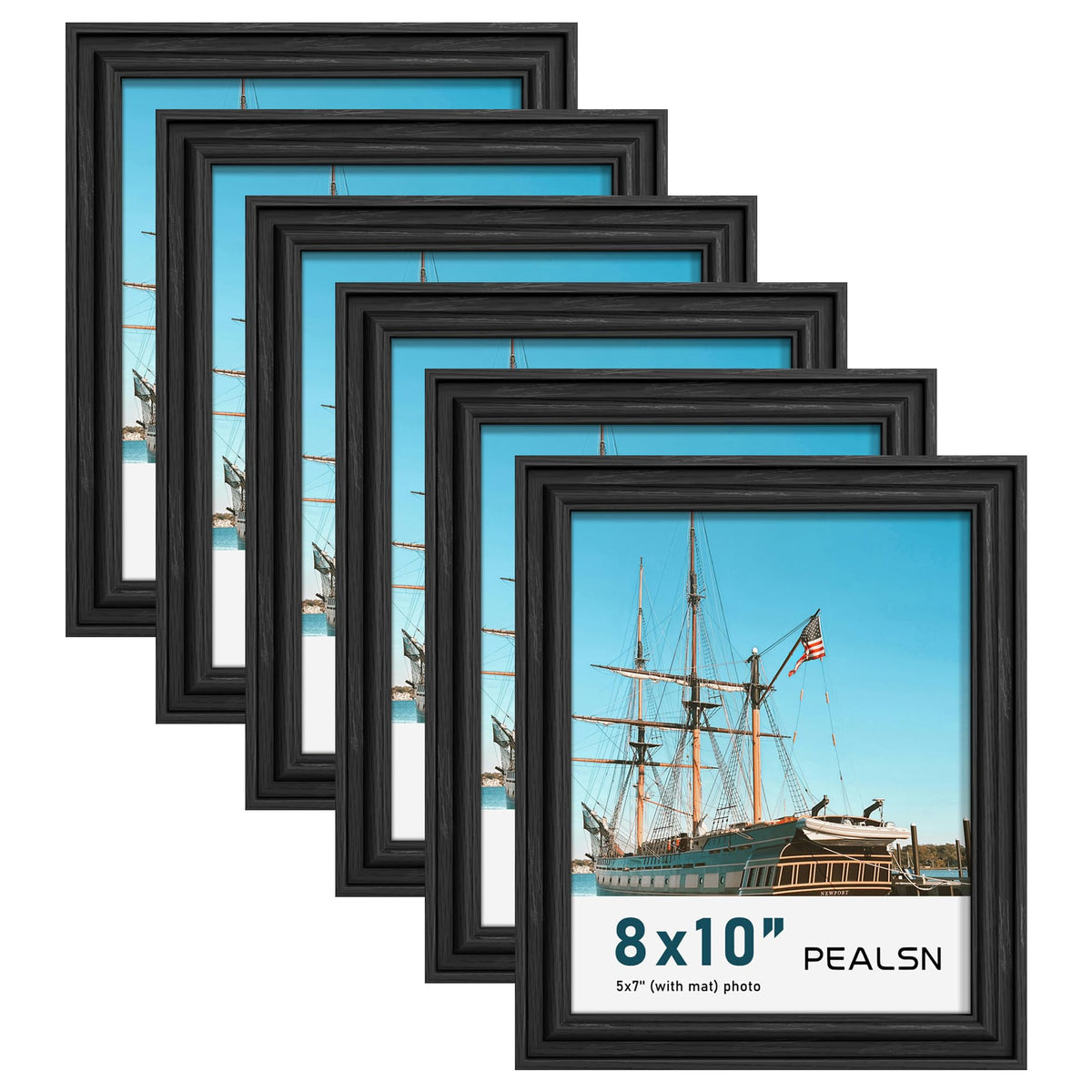 PEALSN 8x10 wall display frame in black woodgrain protects memories while showcasing photos