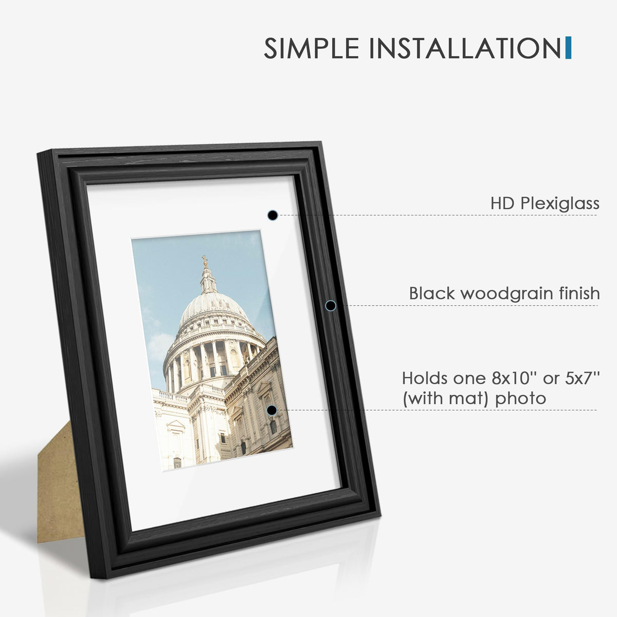 PEALSN 5x7 mat option frame suits smaller prints with a clean border