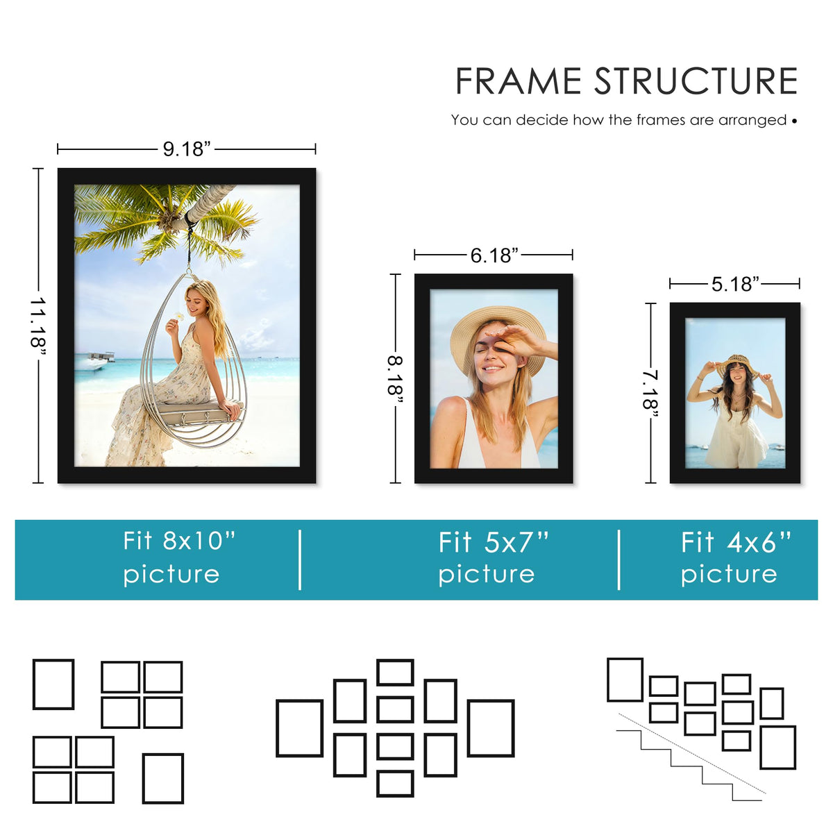 PEALSN 4x6 collage frames for a tidy, multi-photo grid on the wall.