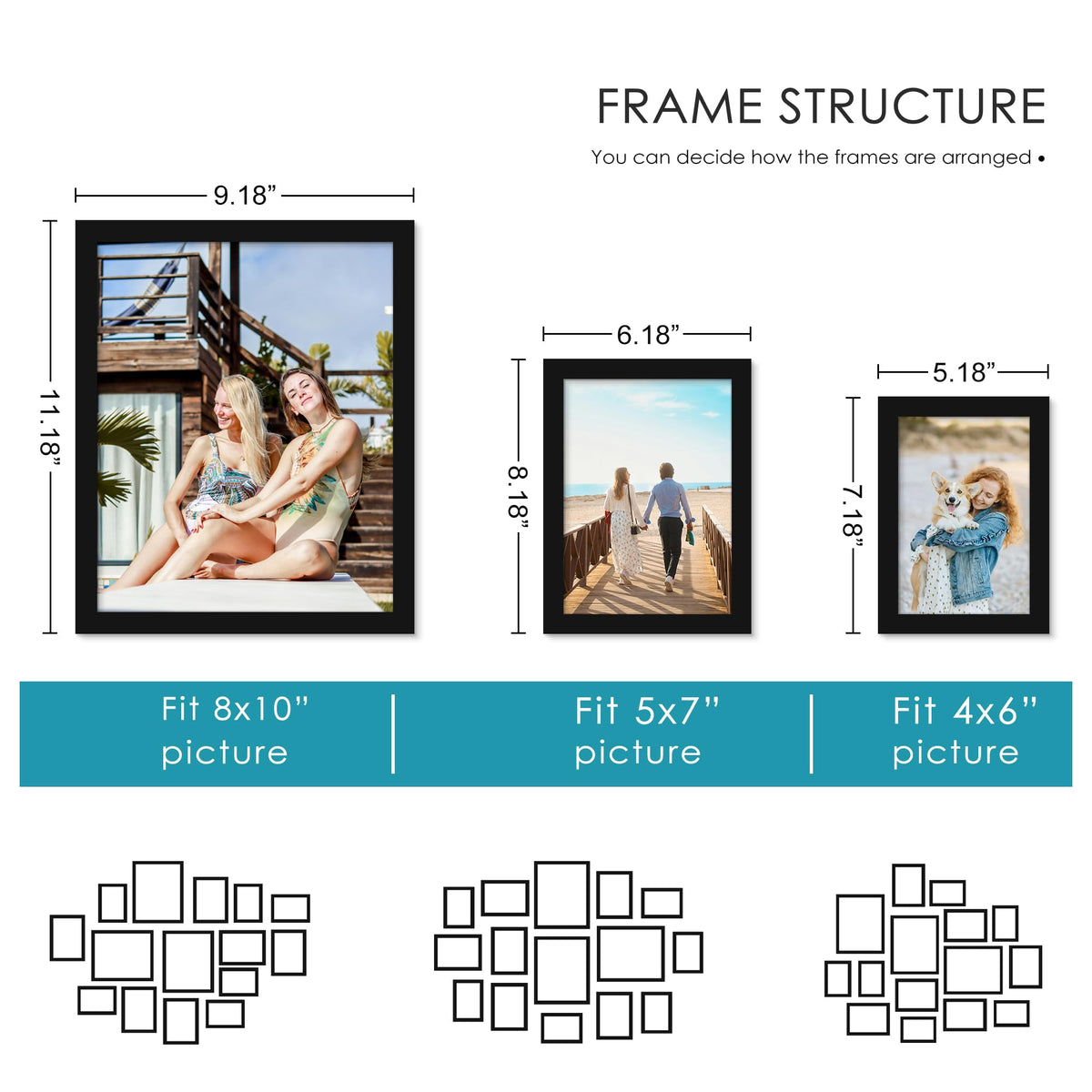 PEALSN 5x7 frames in a pack offering versatile wall layouts