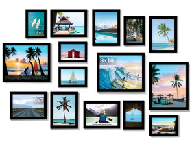 PEALSN black collage frames arranged on wall for a cohesive display