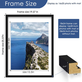 PEALSN frame 18x24 without mat for clean, modern presentation