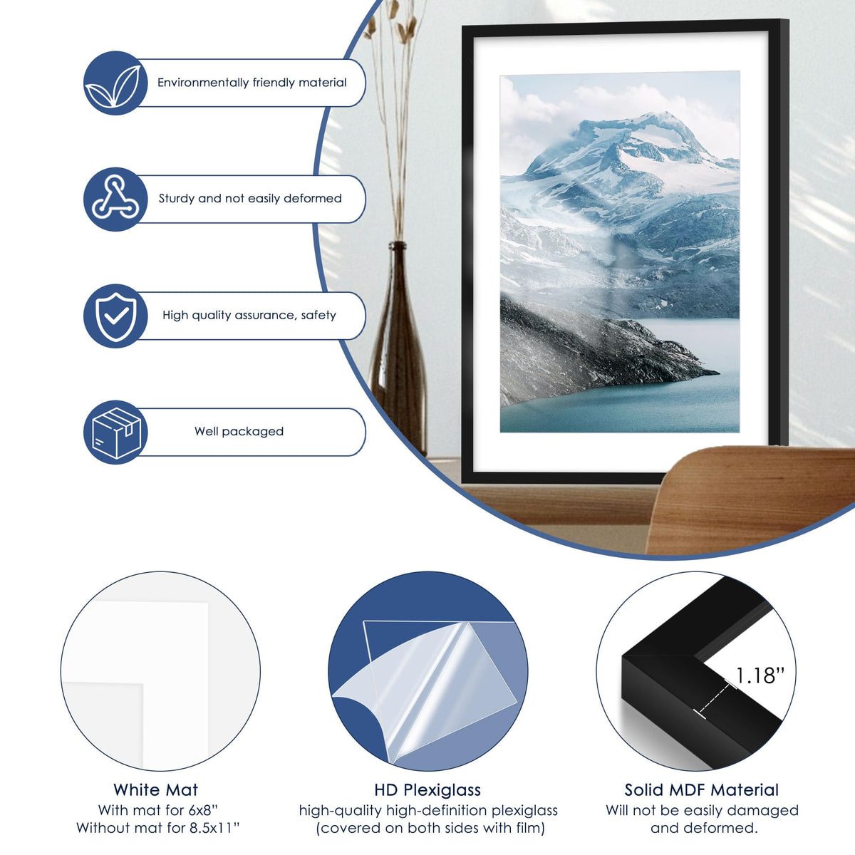 PEALSN versatile frame for vertical or horizontal displays