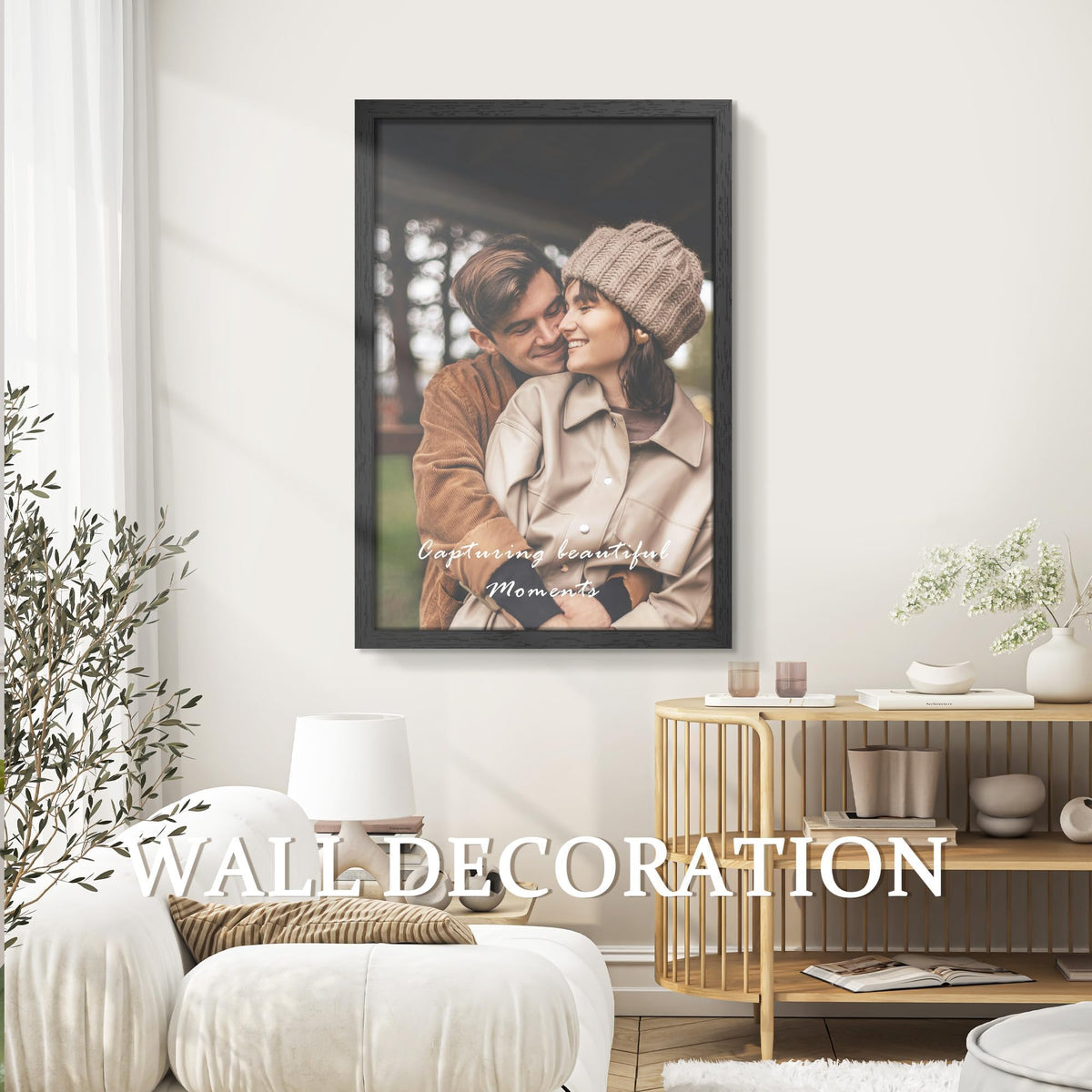 PEALSN solid wood 24x36 poster frame back view, sturdy construction for secure mounting