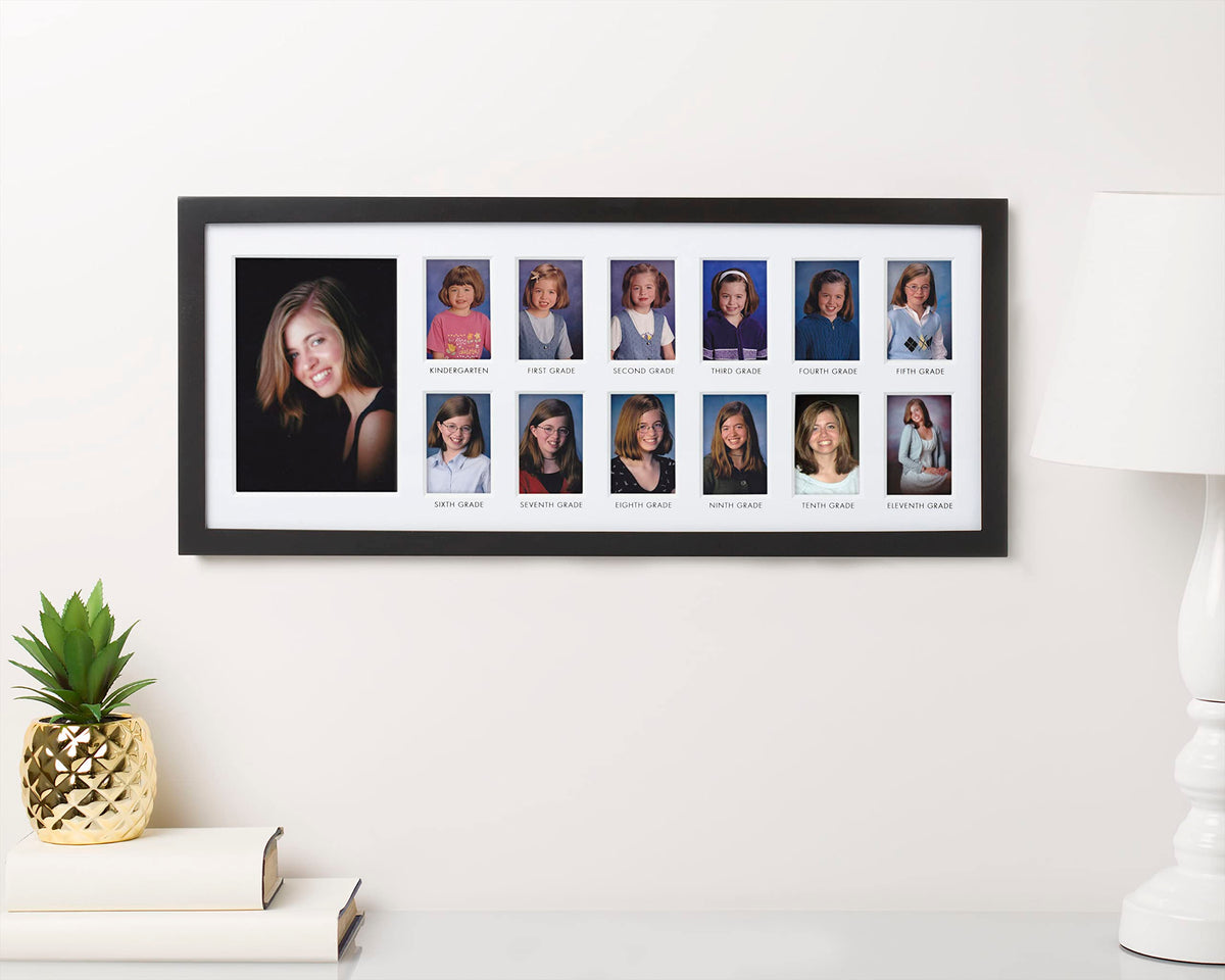 Pearhead black wood frame with white matting complements any home decor.