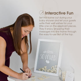 Easel-back display ready to sit on a shelf or dresser in a nursery.