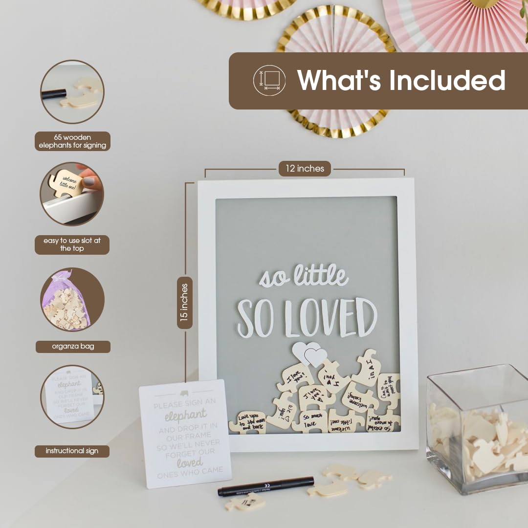 Close-up of elephant tokens and top slot ideal for collecting wishes for baby.