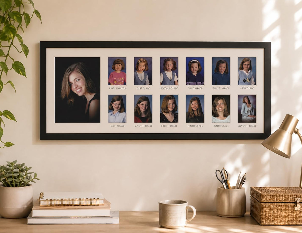 Wall-ready design with a built-in sawtooth hanger for easy display.