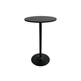 Pearington Santina round bar table with black top for stylish cocktail hour.