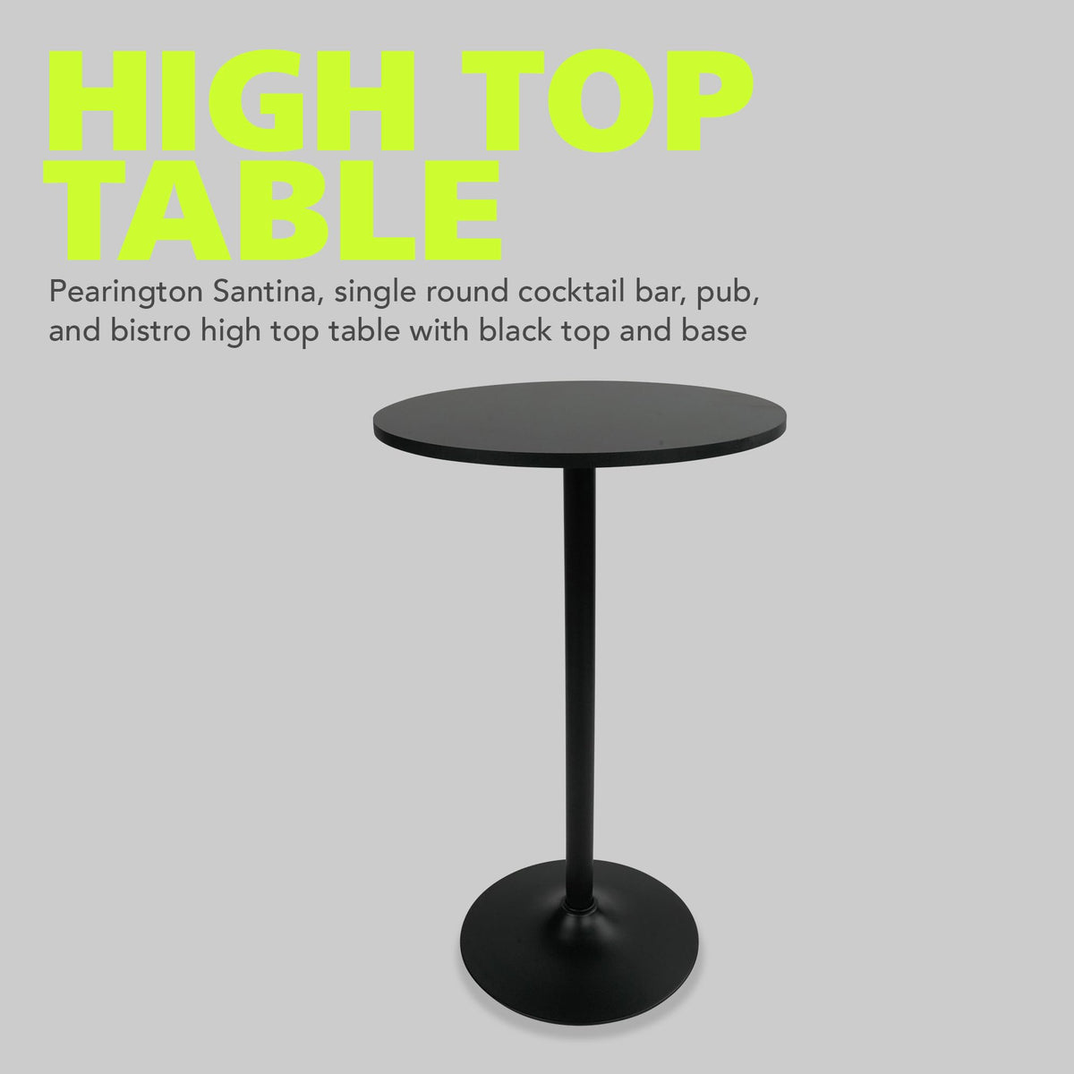 Pearington Santina round base with textured metal support for stability.