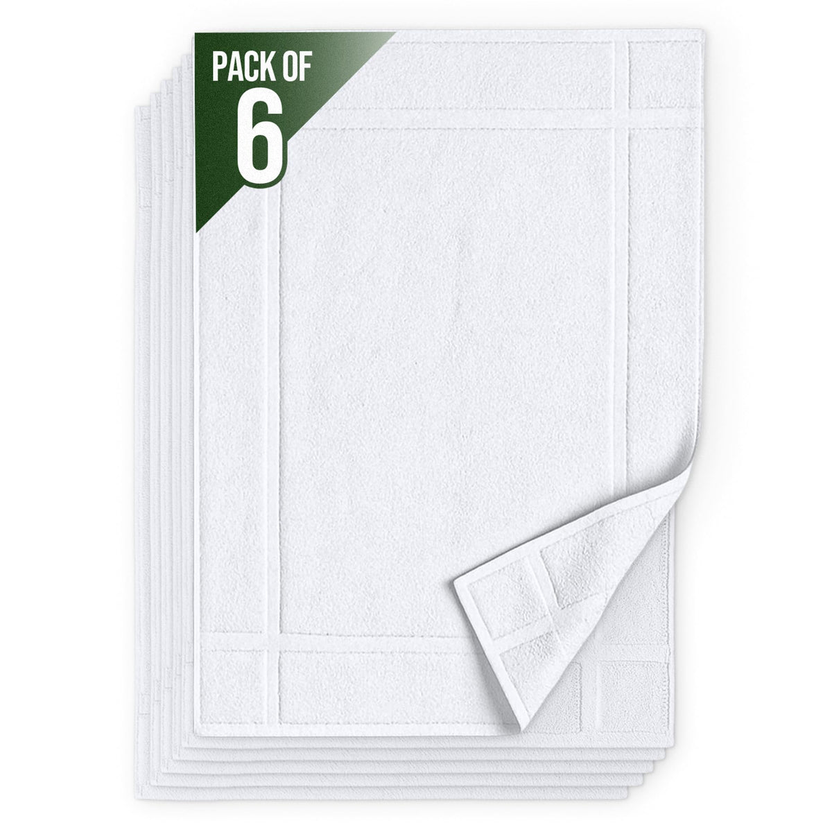 Pearl Linens 20x30 white bath mat with plush softness and absorbency.