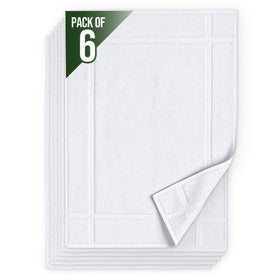 Pearl Linens 20x30 white bath mat with plush softness and absorbency.