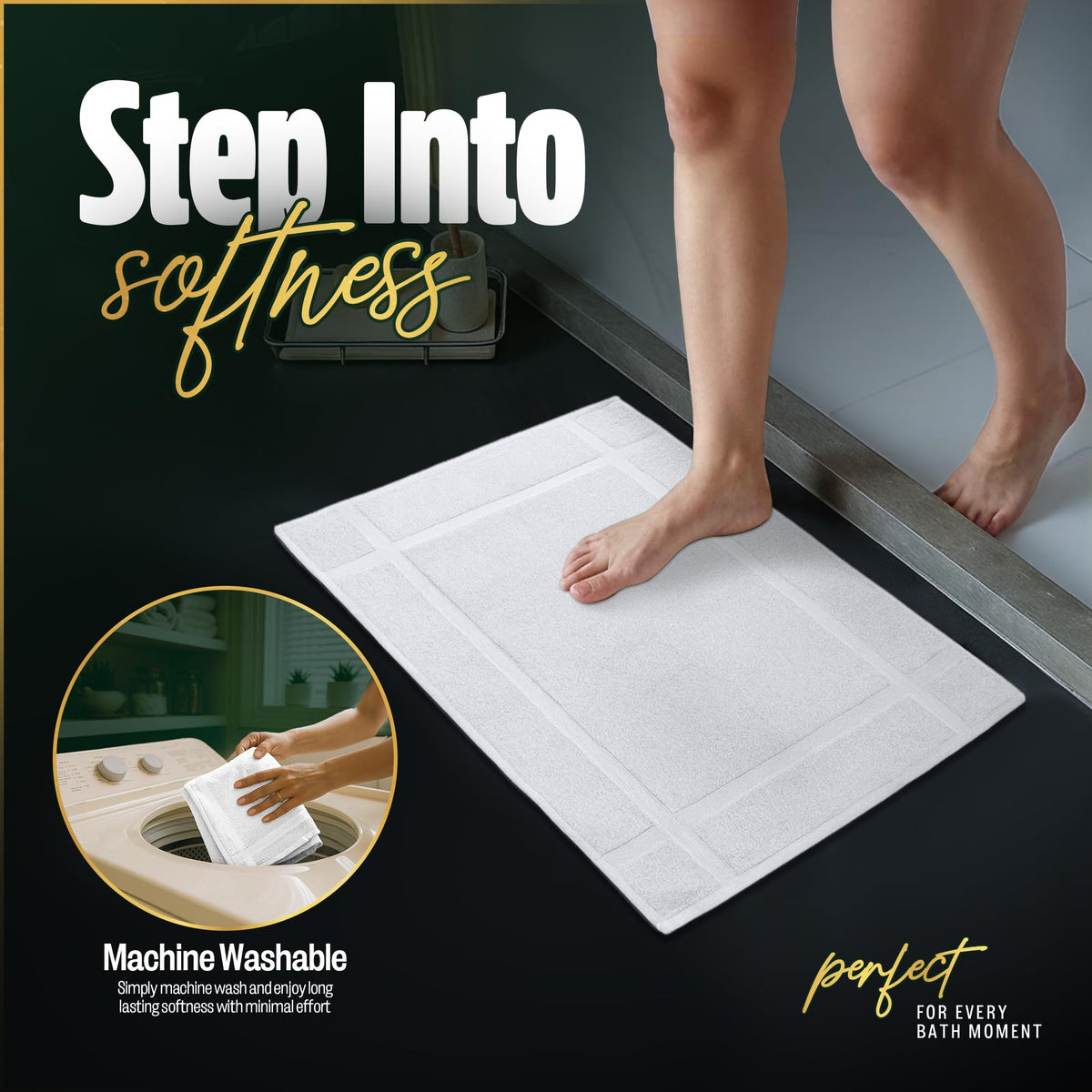 Pearl Linens bathroom floor mats for outside shower or high-traffic areas