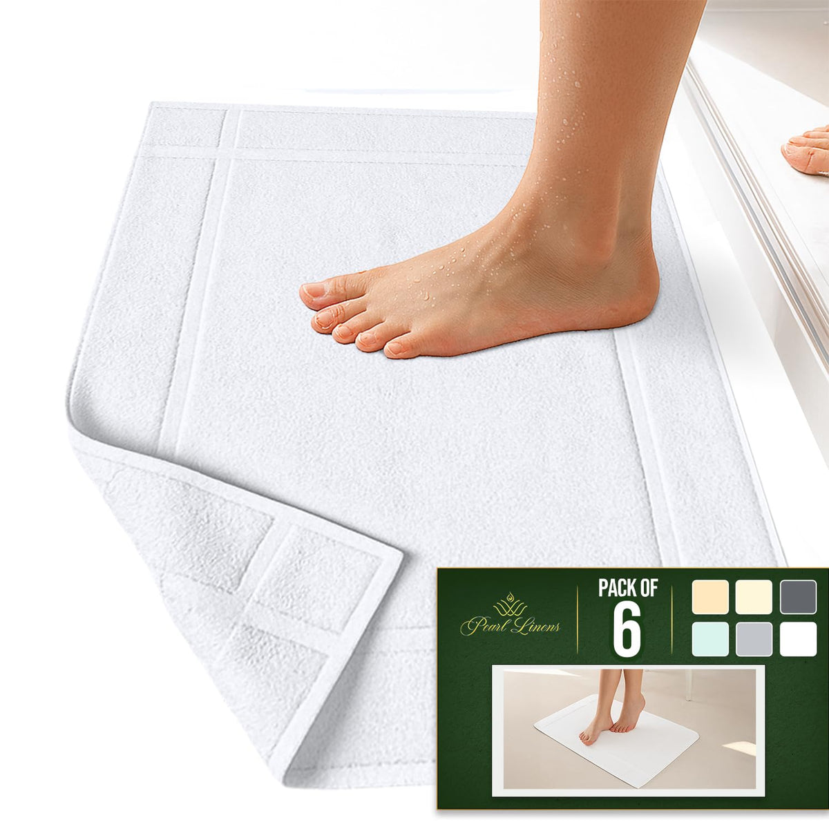 Pearl Linens OEKO-TEX certified bath mats safe for sensitive skin.