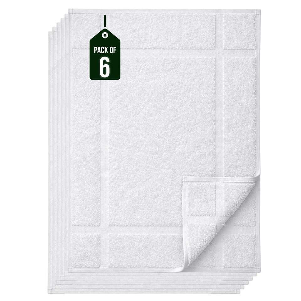 Pearl Linens pack of 6 bath mats in 18x25 inches for versatile bathroom coverage