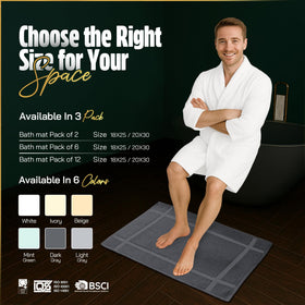 Pearl Linens dark-grey bath mat demonstrates quick-dry performance after showers.