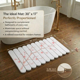 Pebble Nest eco-friendly bath mat as a durable reusable alternative to fabric rugs