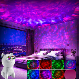 Pedica Galaxy Projector nebula projection fills ceiling with starry colors for relaxation.