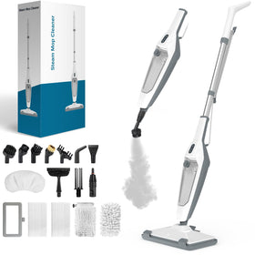 PEEH steam mop with grey 12-in-1 kit for versatile home cleaning