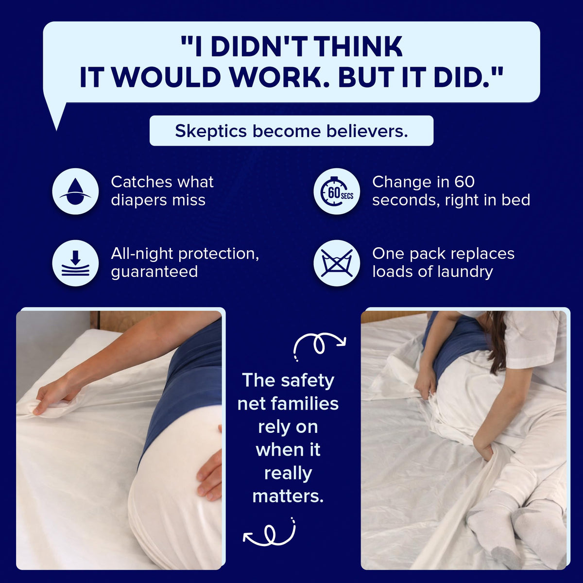 Peelaways soft non-woven fabric is gentle against the skin.