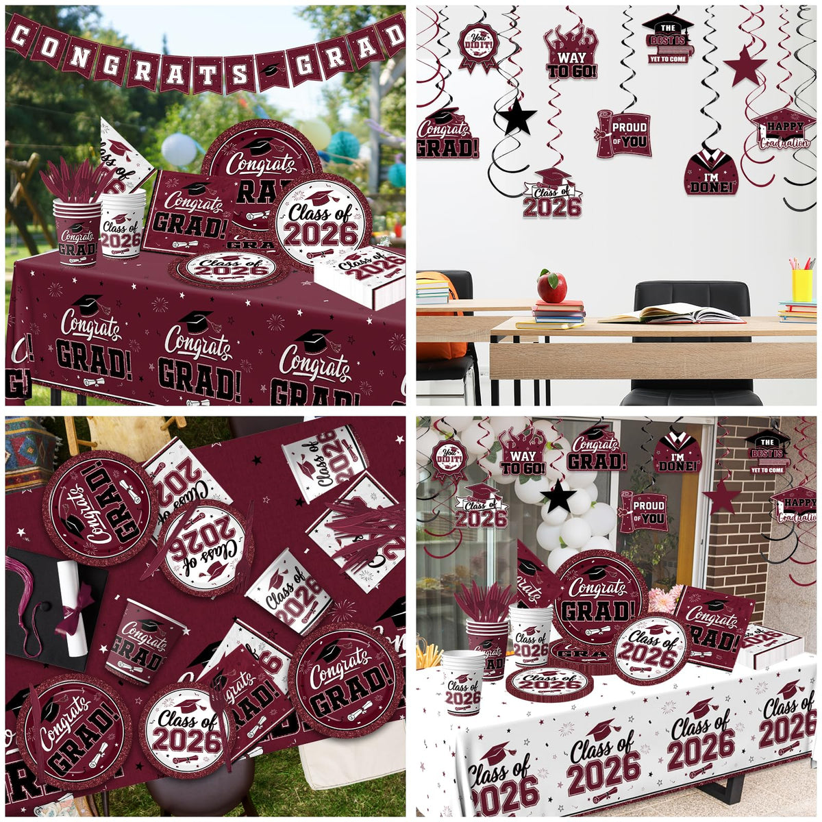 Peghoqu Class of 2026 tablecloth backdrop for easy setup