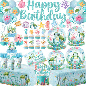 Peghoqu ocean turtle banner creates a festive birthday backdrop for quick setup.