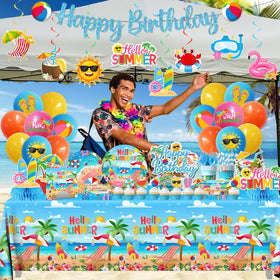 Peghoqu summer spiral decorations infuse tropical color into the celebration.