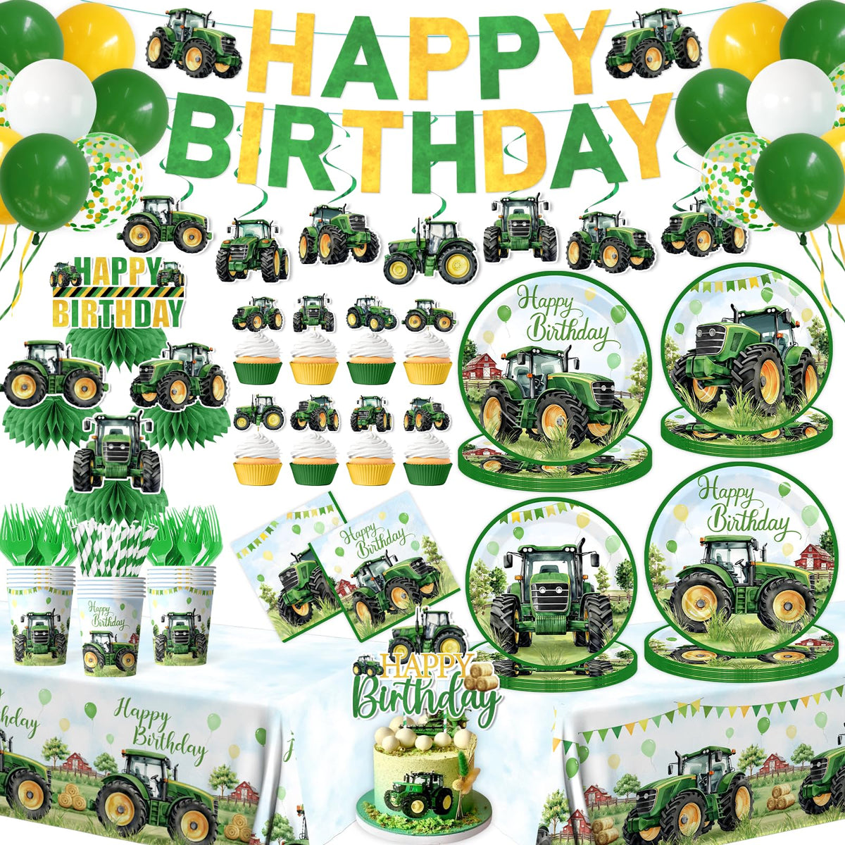 Peghoqu tractor banner decor for birthday celebrations adds farm vibe