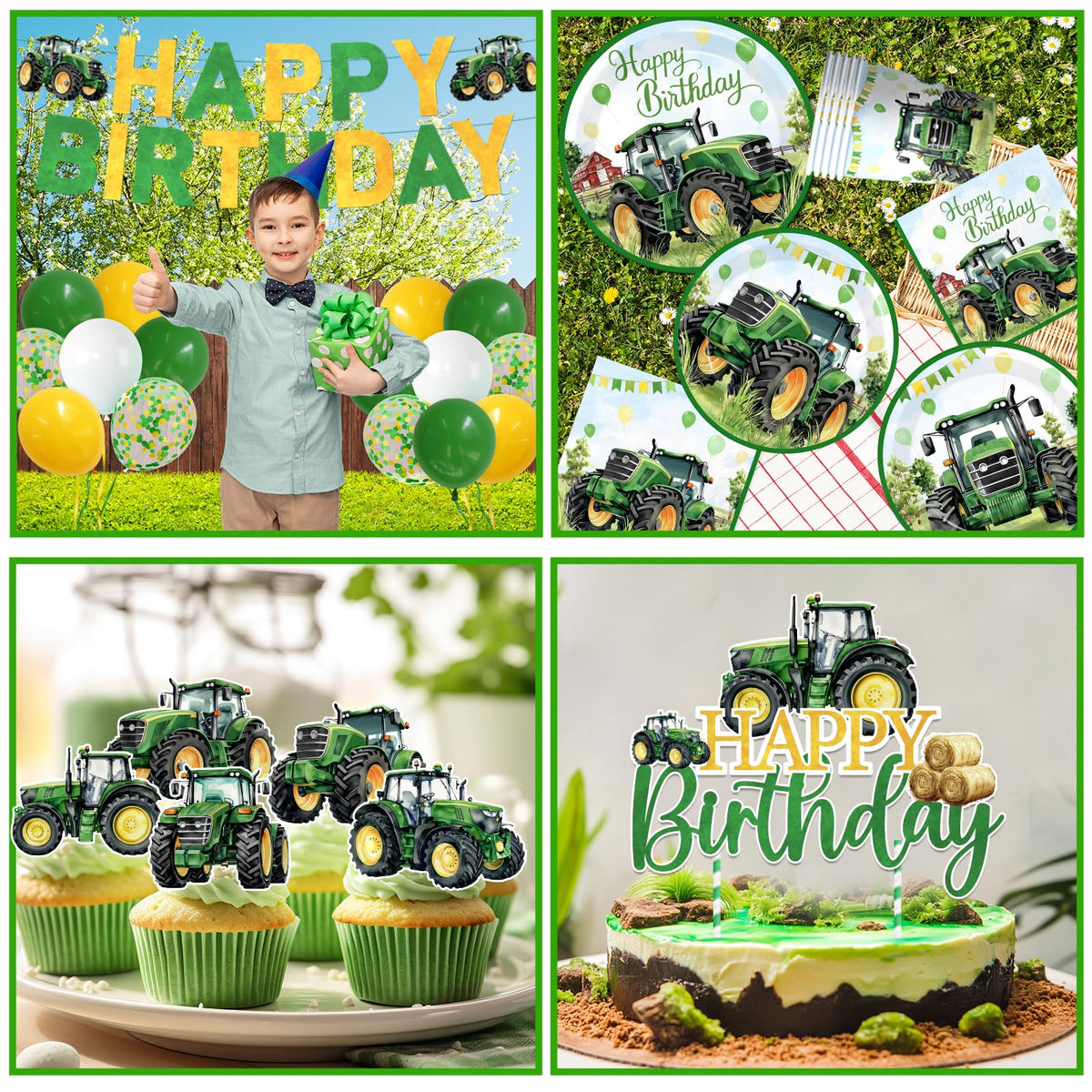 Peghoqu tractor napkins for kid-friendly farm party setting