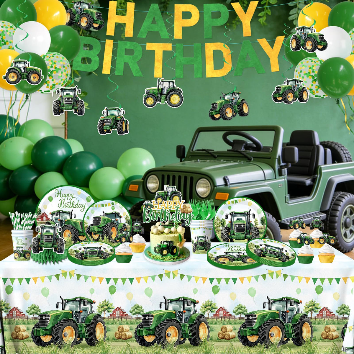 Peghoqu tractor swirl hanging decorations create playful farm ambience