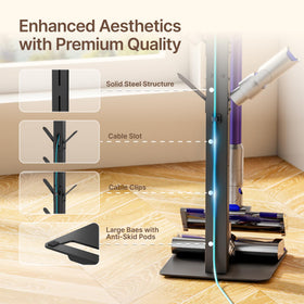 PEGZONE stand highlights cable management to keep cords tidy.