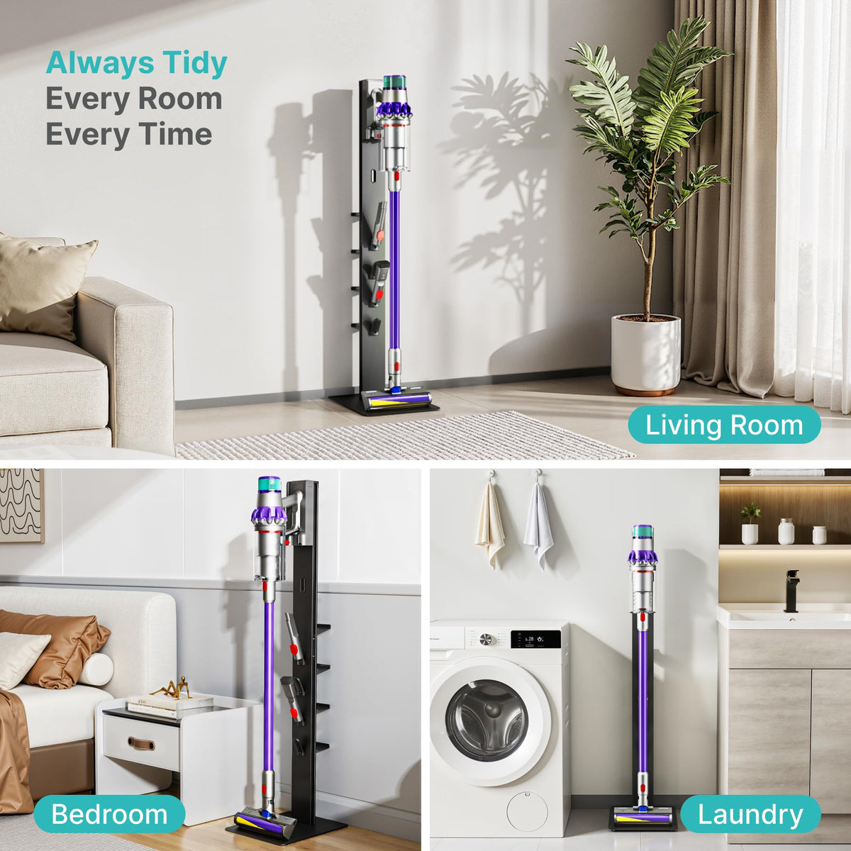 PEGZONE vacuum stand supports Dyson Gen5 compatibility for versatile storage