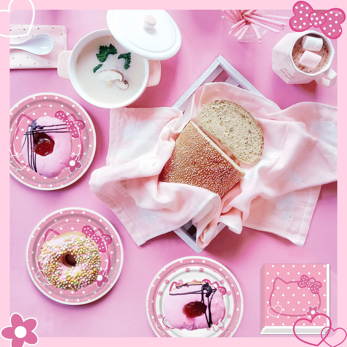 Peiking pink kittens cutlery set offers sturdy, kid-friendly dining
