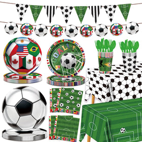 Peiking soccer plates 9in with GOAL design for hearty party meals.