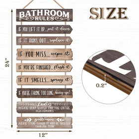 PEKCARGO farmhouse bathroom signs rope display for cozy walls.