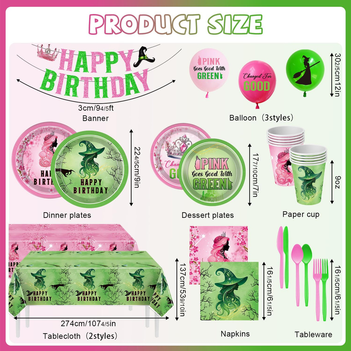 Pekeng pink-green large plates ideal for family-serving meals