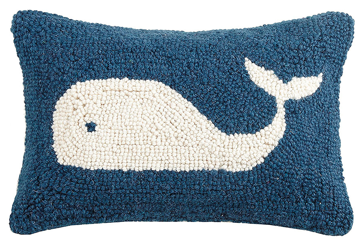 Peking Handicraft Whale Hook Pillow 8x12 adds cozy texture to any living space