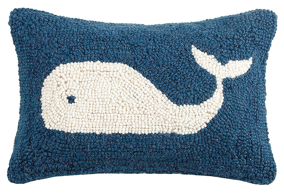 Peking Handicraft Whale Hook Pillow 8x12 adds cozy texture to any living space