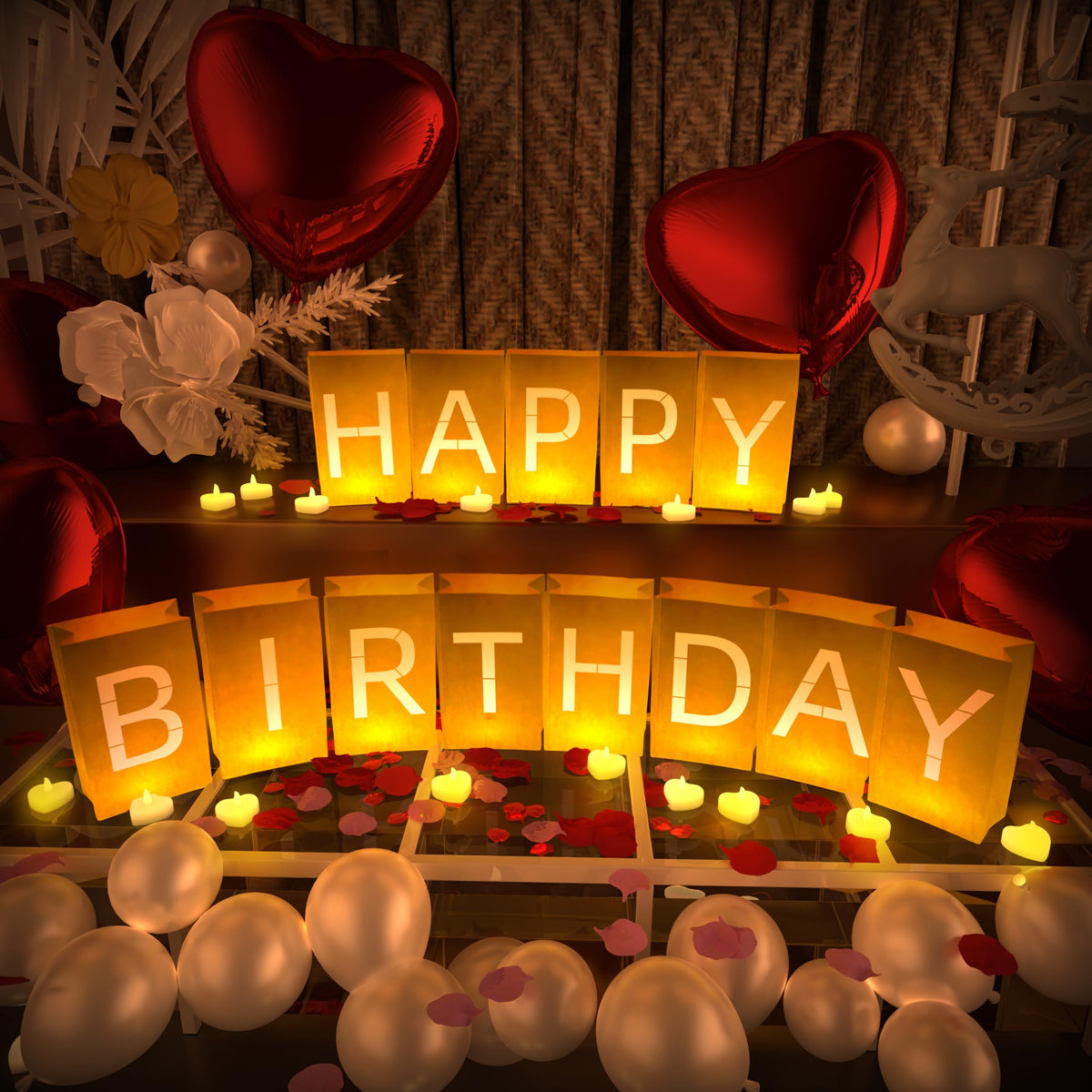 Peledic Happy Birthday light up letters glow softly to elevate party decor.