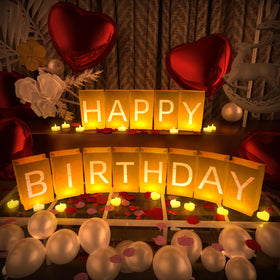 Peledic Happy Birthday light up letters glow softly to elevate party decor.