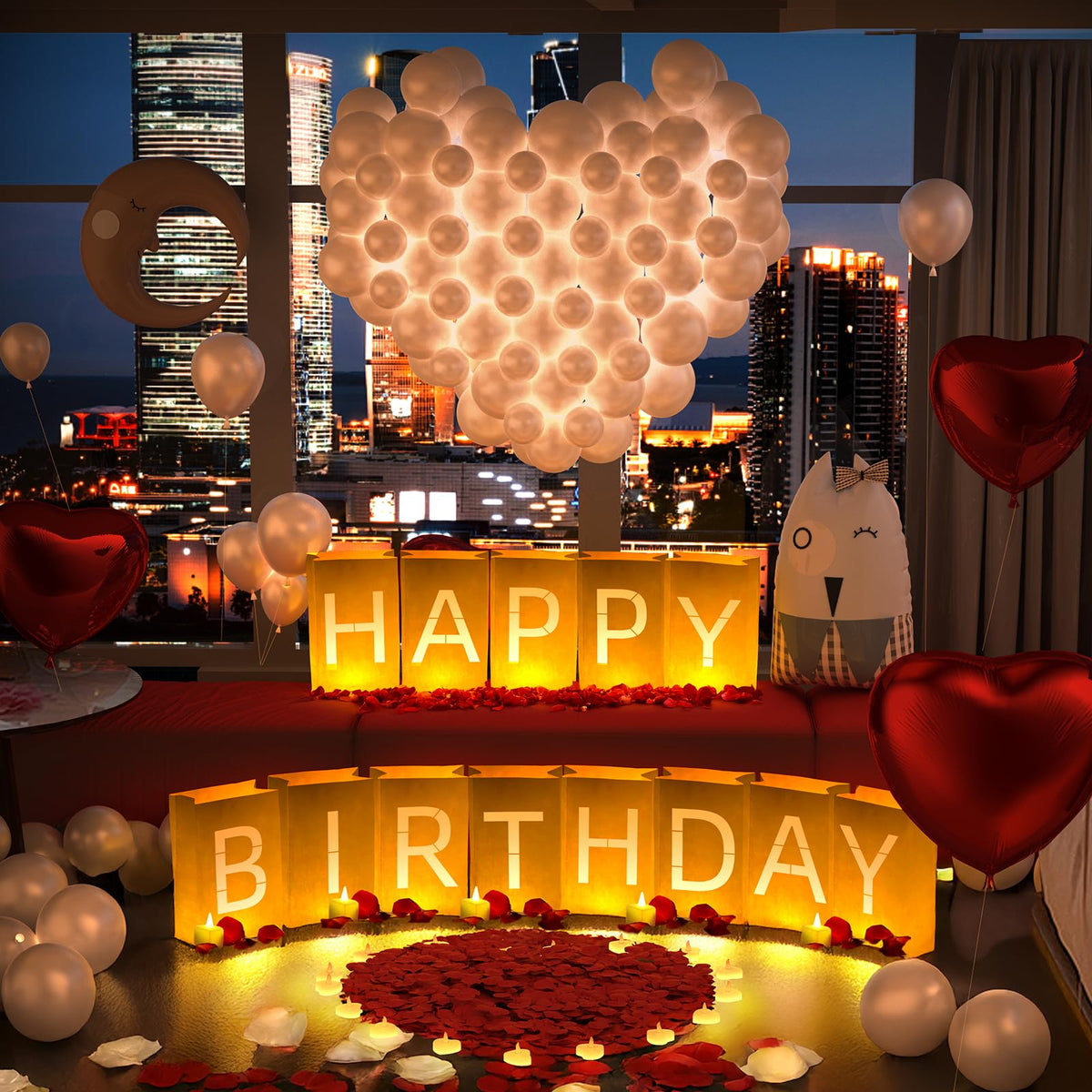 Peledic rose petals add romantic detail and color to any birthday setup.