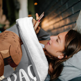 Peliny Chrid graduation throw humorous-message-illustration adds cheer during study breaks.