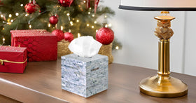 PEMAR small cube tissue box blue fits up to 4-7 inch inner size