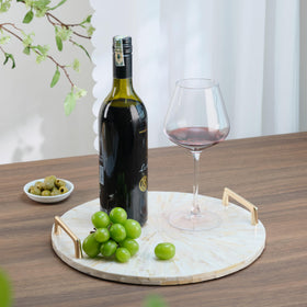 PEMAR tray in White Sunlight color brightens a vanity or shelf.