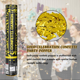 12-inch PEMUISE gold confetti burst creates dazzling photo moments.