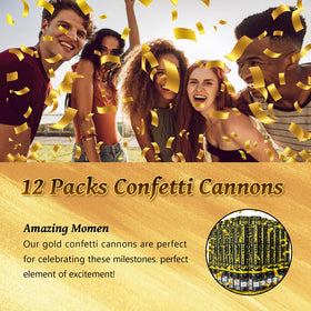 PEMUISE confetti cannon gold twist-action design for easy setup.