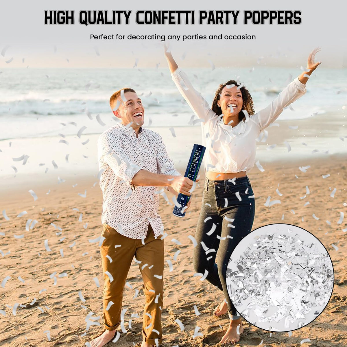 PEMUISE silver confetti ready for photo moments