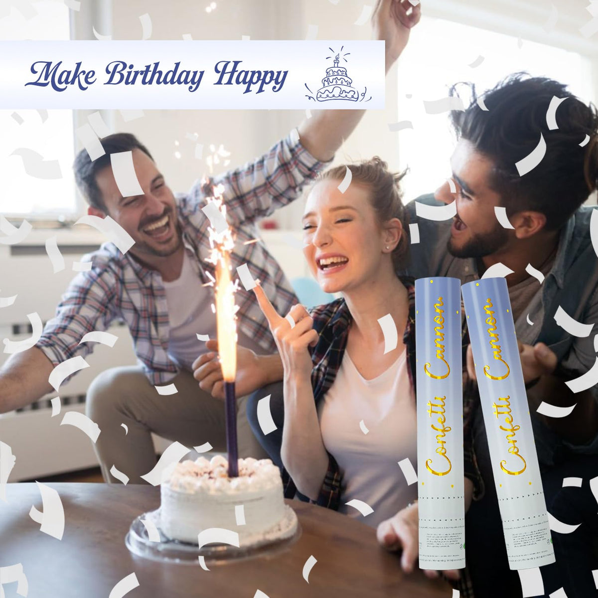 PEMUISE biodegradable white confetti poppers for eco-friendly parties