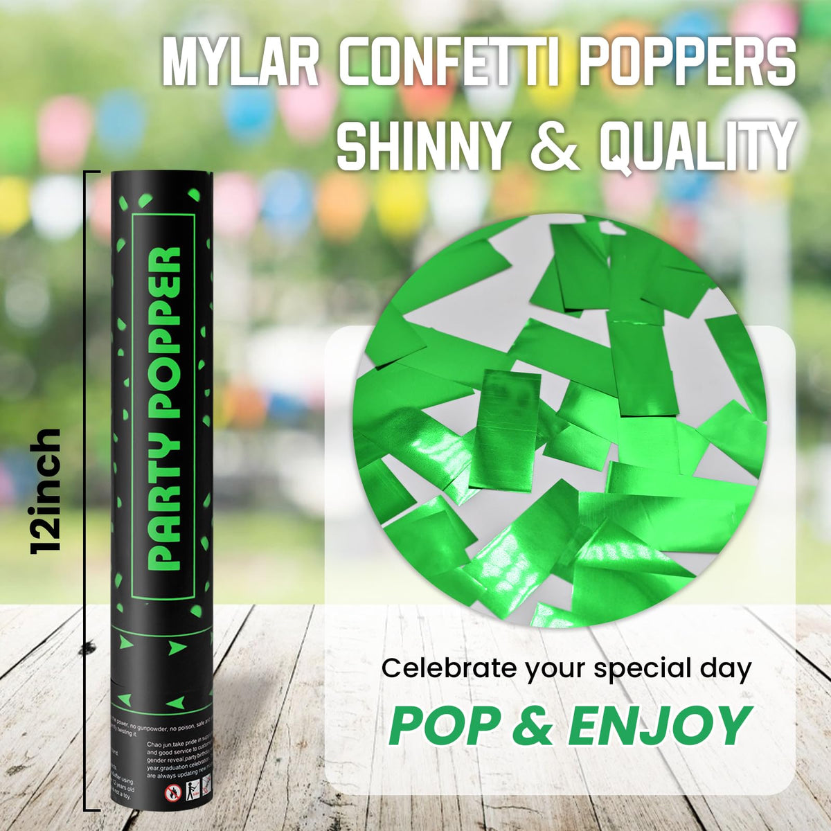 pemuise twist-to-pop confetti popper for easy festive moments